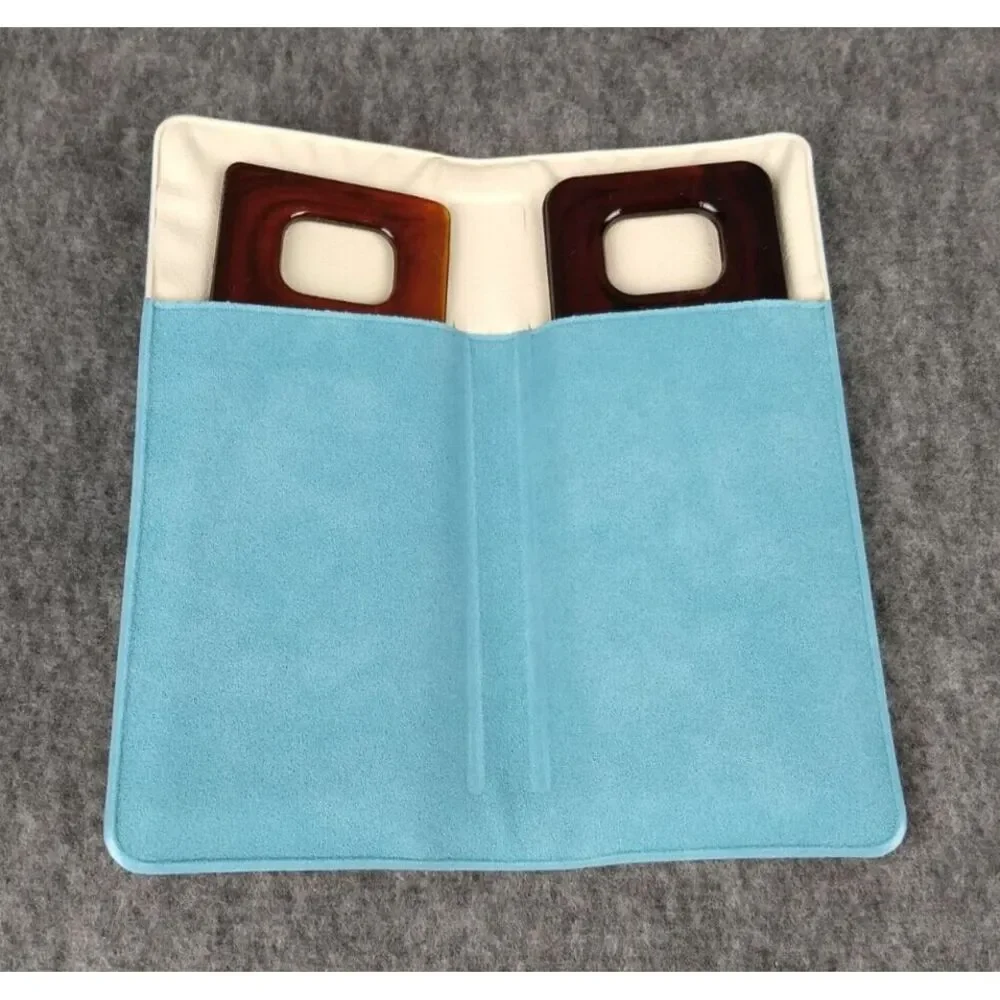Comb &‎ Mirror Purse Set Blue Storage Case Faux Tortoise VTG 70s/80s Travel NEW